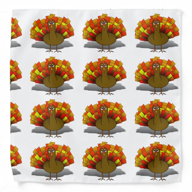 Worried Thanksgiving Turkey Bandana (Front)