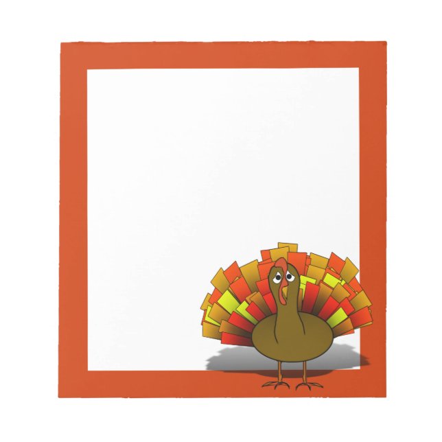 Worried Thanksgiving Turkey Notepad (Front)