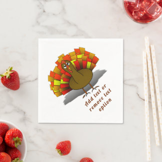 Worried Turkey Thanksgiving  Napkins