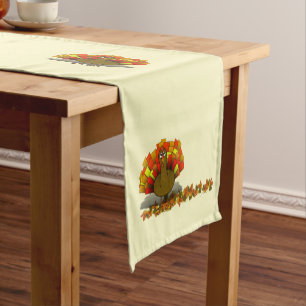 Worried Turkey Thanksgiving Short Table Runner