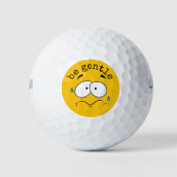 Worried Yellow Emoji Golf Balls