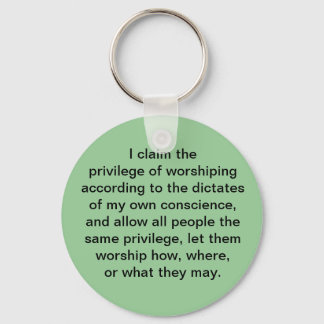 Worship according to my own conscience keychain