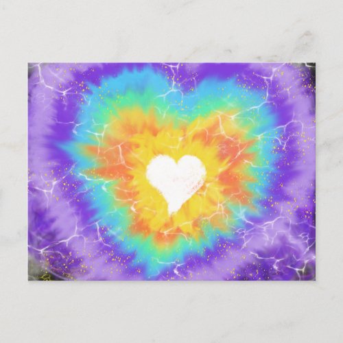 Worship Art White Heart Aqua Purple 7th Oct 17 HC Postcard