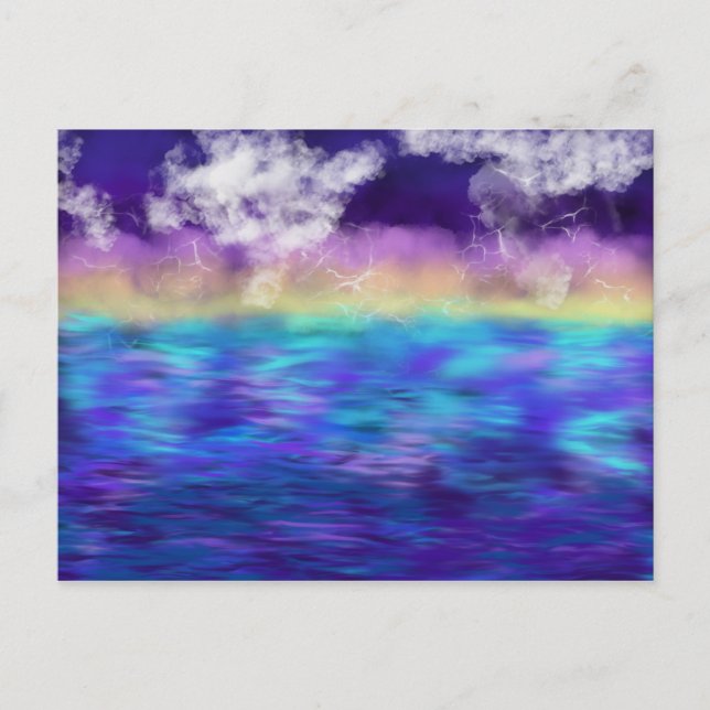 Worship Art Yellow Aqua Blue Purple Oct 2017 ESSL Postcard (Front)