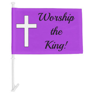 Worship Banner Car Flag - Worship the King - Jesus