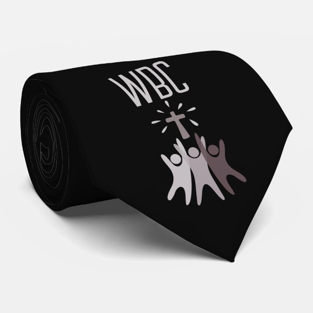 Worship Leader Initials Church Name Cross   Neck Tie (Rolled)