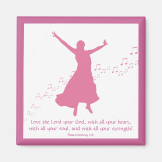 Worship siloutte square magnet