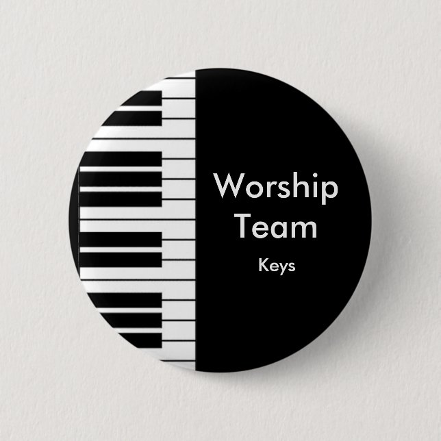 Worship Team, Keys badge Pinback Button (Front)