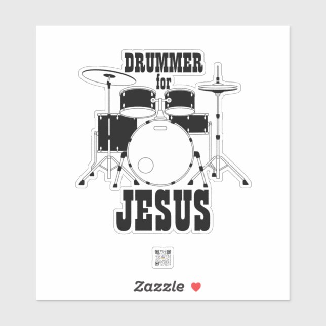 Worship Team Sticker Drummer For Jesus (Sheet)