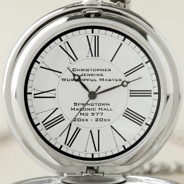 Worshipful Master Masonic Lodge Commemorative Pocket Watch