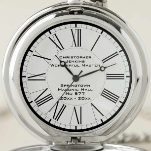 Worshipful Master Masonic Lodge Commemorative Pocket Watch