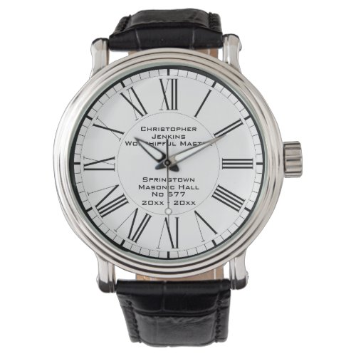 Worshipful Master Masonic Lodge Commemorative Watch
