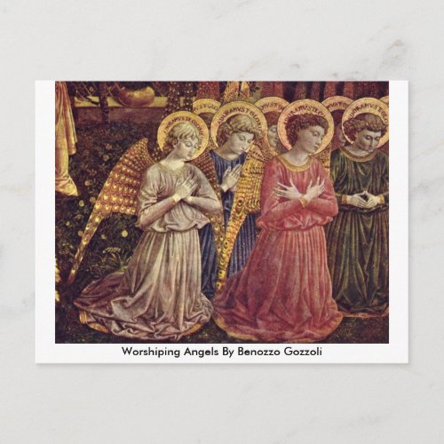Worshiping Angels By Benozzo Gozzoli Postcard