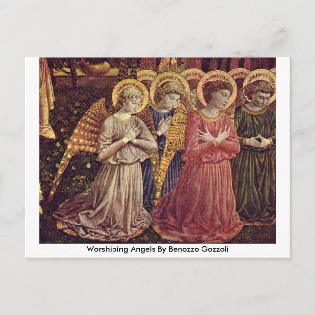 Worshiping Angels By Benozzo Gozzoli Postcard (Front)