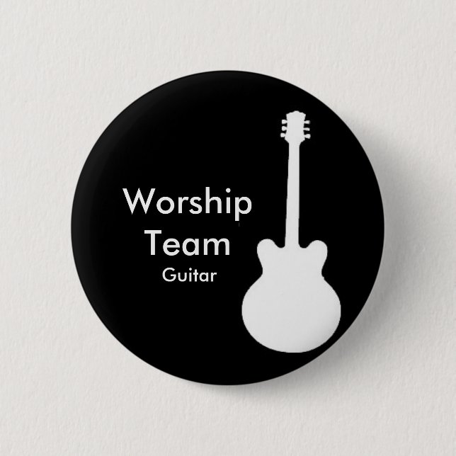 WorshipTeam, Guitar Badge Pinback Button (Front)