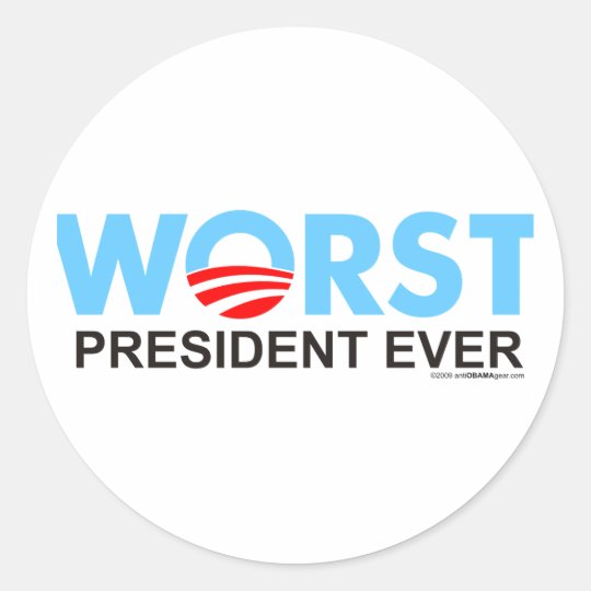 Worst President Ever Classic Round Sticker