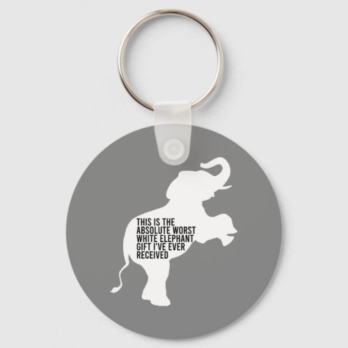 Worst White Elephant Gift Ever Funny Keychain