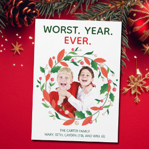 Worst Year Ever Christmas Dark Humor Magnetic Card