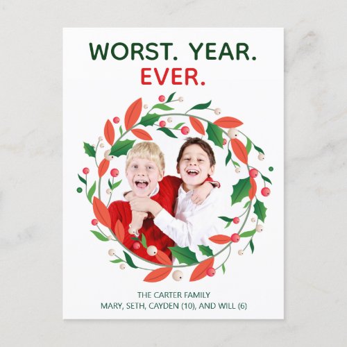 Worst Year Ever Funny Covid 19 Pandemic Christmas Postcard