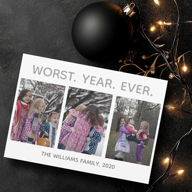 Worst Year Ever Funny Sarcastic Christmas Photo Holiday Card (Creator Uploaded)