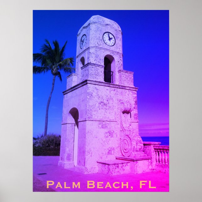 Worth Avenue Clock Tower - Palm Beach, FL Poster (Front)