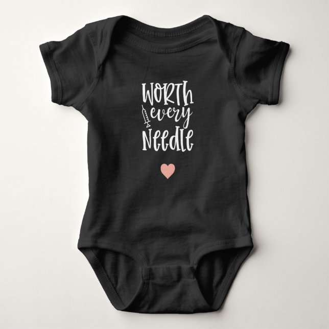 Worth Every Needle Cute Gift For IVF Baby Baby Bodysuit (Front)