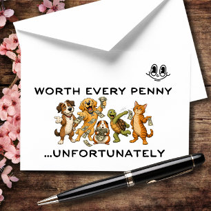 Worth Every Penny Funny Pet Humor Thank You Card