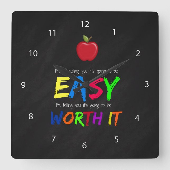 Worth it square wall clock (Front)