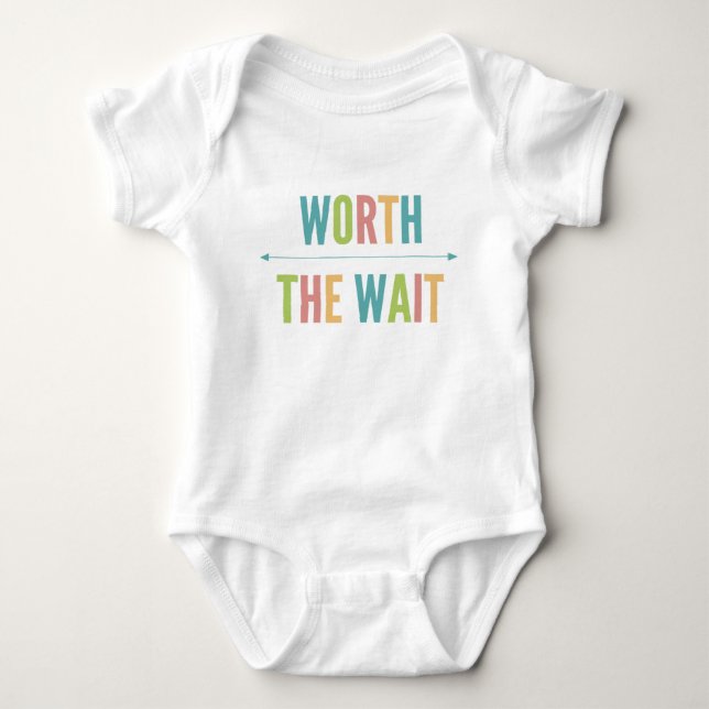 Worth the Wait - Adoption - Modern - New Baby Baby Bodysuit (Front)