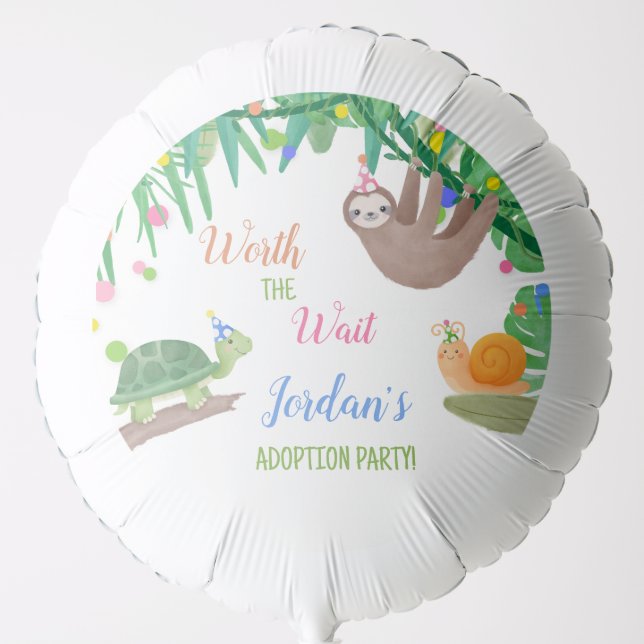 Worth the Wait Adoption Party  Balloon (Front)