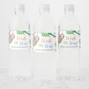 Worth the Wait Adoption Party Water Bottle Label