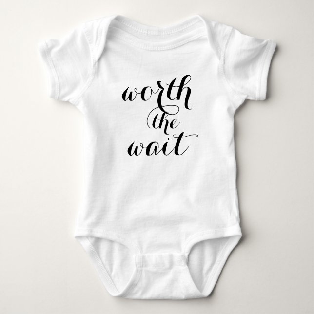 Worth The Wait Baby Funny Cute Baby Baby Bodysuit (Front)
