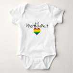 Worth The Wait Baby Onsie With Rainbow Heart Baby Bodysuit at Zazzle