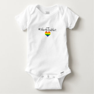 Worth The Wait Baby Onsie with Rainbow Heart Baby Onesie