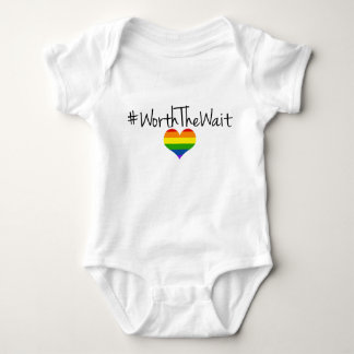 Worth The Wait Baby Onsie with Rainbow Heart Bodysuit