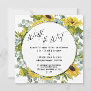 Worth the Wait Floral Postponed Wedding Card