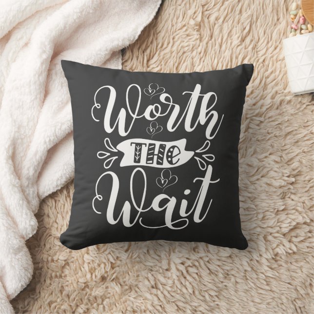 Worth the Wait outfit, Rainbow Baby announcement Throw Pillow (Blanket)
