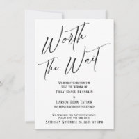 Worth the Wait Postponed Wedding Announcement