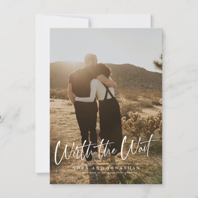 Worth the Wait Script Postponement Save The Date (Front)