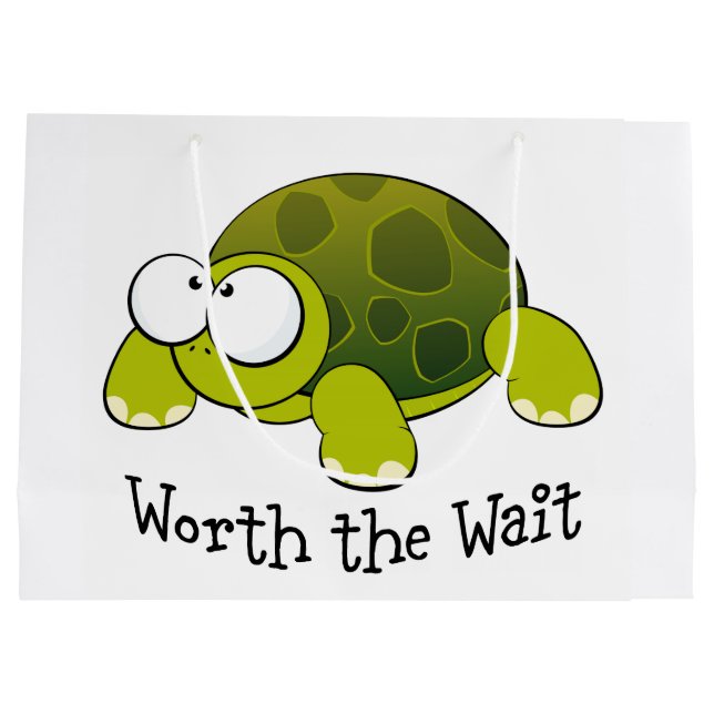 Worth The Wait Turtle Large Gift Bag (Back)