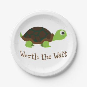 Worth The Wait Turtle Paper Plates