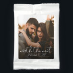 Worth the Wait Wedding Photo Script Modern Overlay Margarita Drink Mix<br><div class="desc">Celebrate your love story with these Worth the Wait photo drink mix favors, personalized with your favorite picture, names, and wedding date. The modern handwritten script adds a heartfelt touch, making these perfect for coffee, cocoa, cider, or tea packet favors. Ideal for welcome bags, reception tables, rehearsal dinners, and intimate...</div>