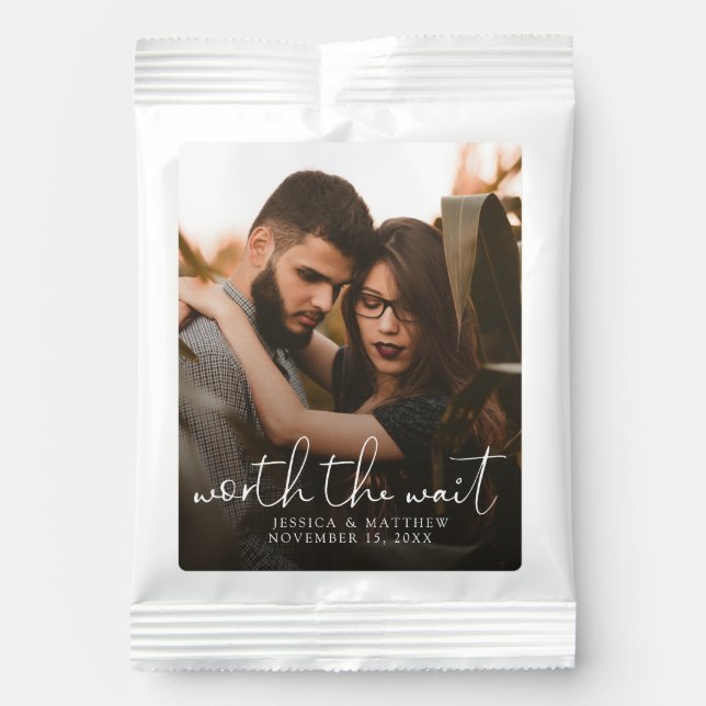 Worth the Wait Wedding Photo Script Modern Overlay Margarita Drink Mix (Front)
