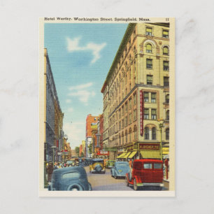 Worthington Street, Springfield, Massachusetts Postcard
