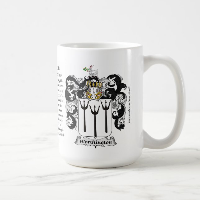 Worthington, the Origin, the Meaning and the Crest Coffee Mug (Right)