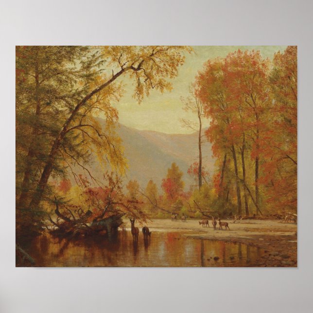 Worthington Whittredge - Autumn on the Delaware Poster (Front)