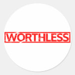 Worthless Stamp Classic Round Sticker