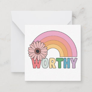 Worthy Rainbow Bloom Note Card
