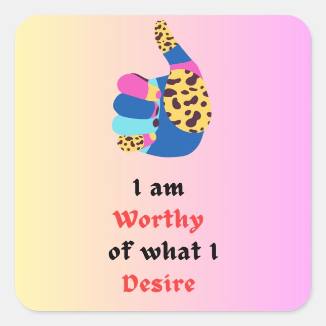 Worthy Square Sticker (Front)