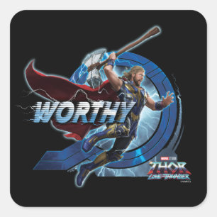 Worthy Thor Stormbreaker Rush Graphic Square Sticker